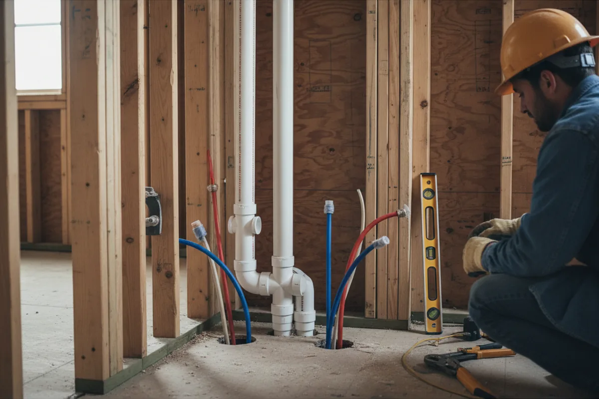 Drain and supply rough-in during Garbage Disposal Repair in Pearl River